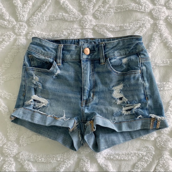 American Eagle Outfitters Pants - American Eagle Hi-Rise Destroyed Shortie Shorts